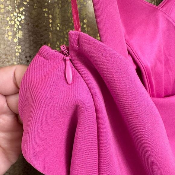 Express Magenta Fuchsia High Neck Midi Bodycon Dress Size 12 - Picture 5 of 8